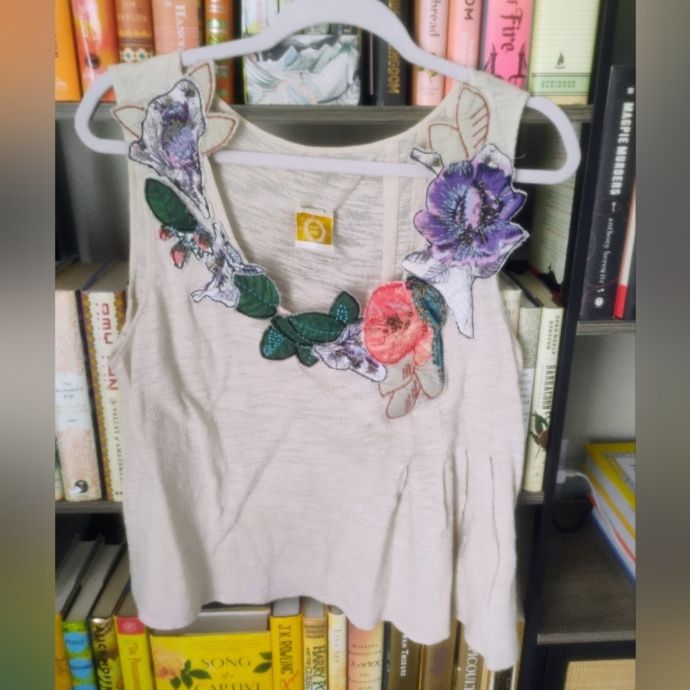 Heavy Beaded Apliqué Ric Rac Asymmetrical Top